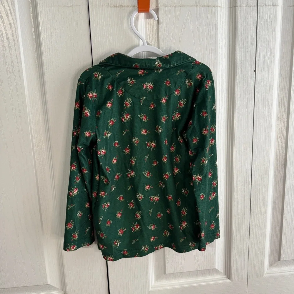 Sweet Honey green‎ roses 2 piece pajama set 5Y